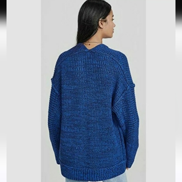 Free People Women's High Hopes Cardigan Forever Blue Combo - Picture 1 of 10